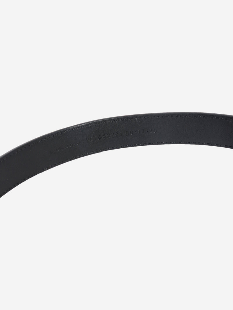 Black chain-detail leather belt Belts Saint Laurent 