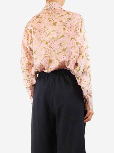 Pink printed linen blouse - size M alternate image