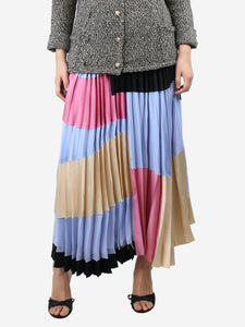 Marni Multi patchwork pleated midi skirt - size UK 8