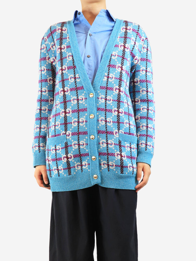 Blue GG monogram cardigan - size M Knitwear Gucci 