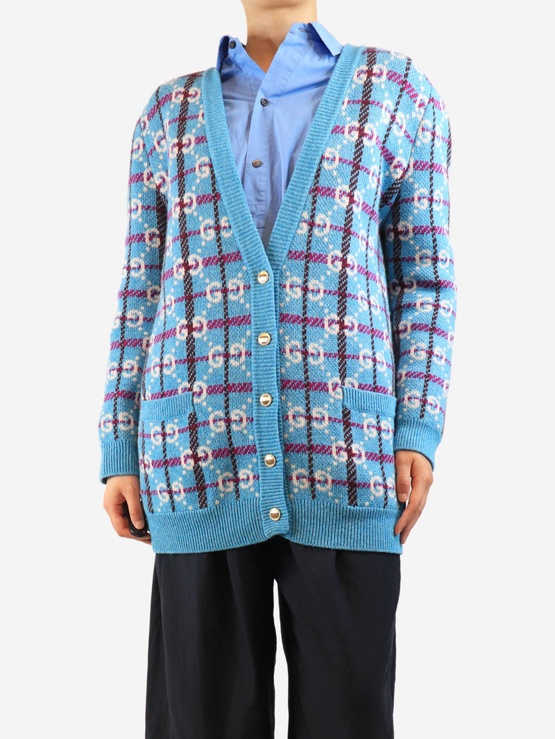 Blue GG monogram cardigan - size M Knitwear Gucci 