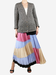 Marni Multi patchwork pleated midi skirt - size UK 8