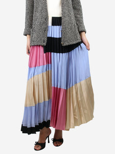 Marni Multi patchwork pleated midi skirt - size UK 8