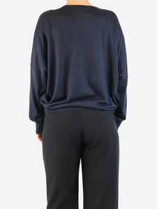 Brunello Cucinelli Navy scollo v-neck sweater - size M