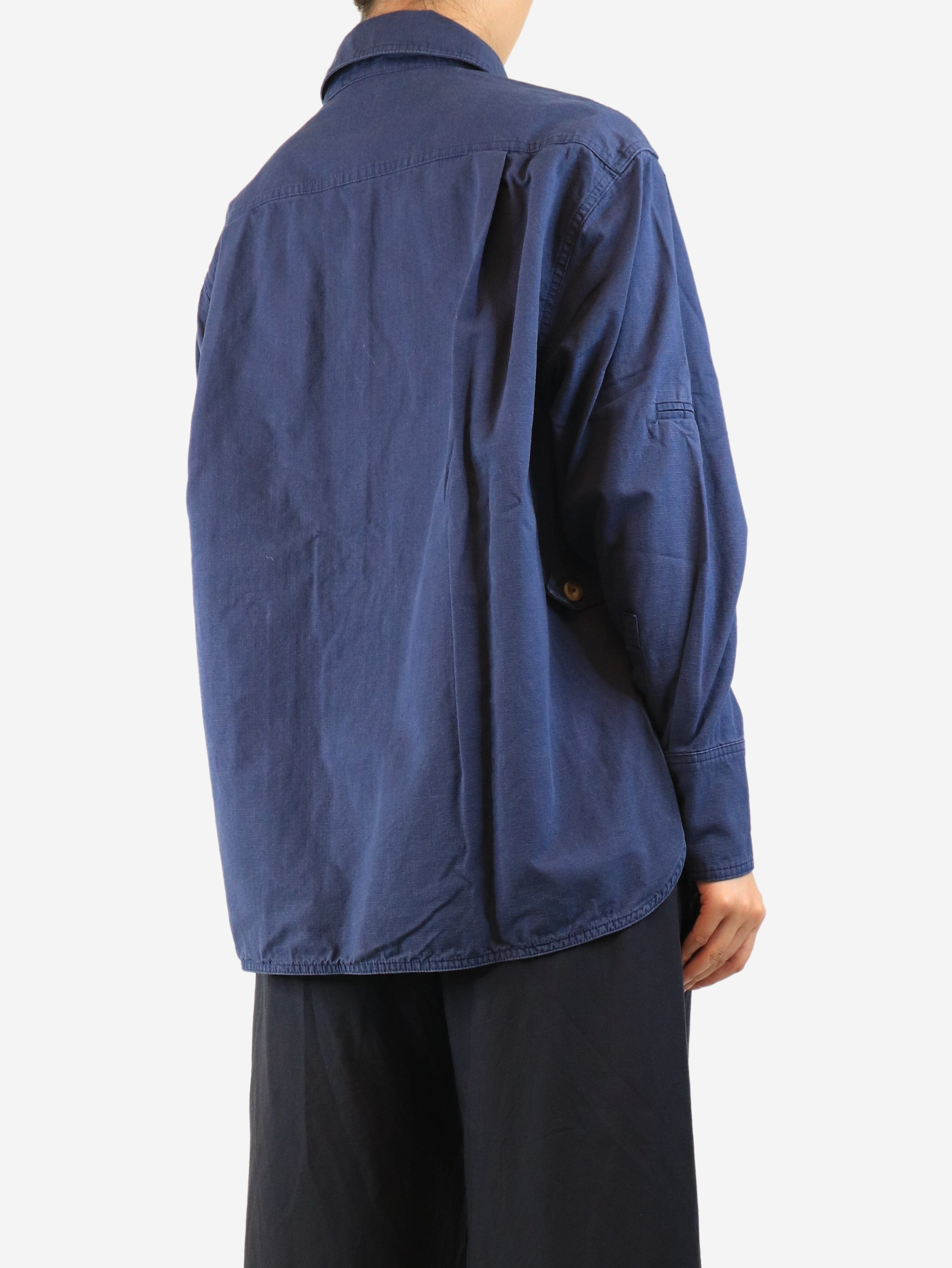 Blue cotton twill shirt - size L
