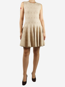 Alaia Neutral wool-blend mini dress - size UK 14