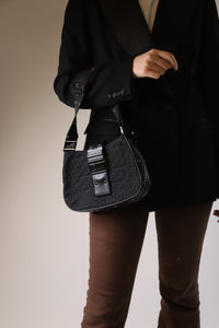 Christian Dior Black Y2K leather monogram bag - size
