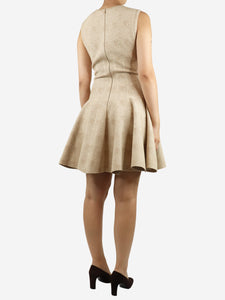 Alaia Neutral wool-blend mini dress - size UK 14