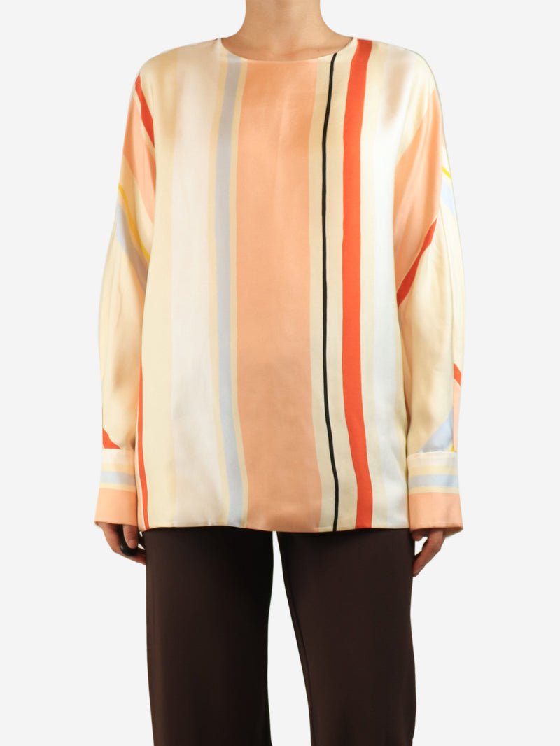 Multicolour stripe silk top - size L Tops Loro Piana 