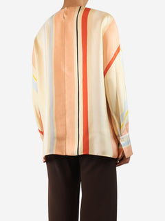 Multicolour stripe silk top - size L Tops Loro Piana 