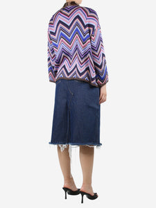 Missoni Purple lurex zig-zag cardigan and top set - size UK 10