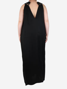 See The Sea Black sleeveless silk midi dress - size M