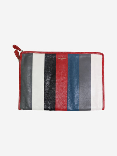 Multicoloured striped leather pouch bag Clutch bags Balenciaga 
