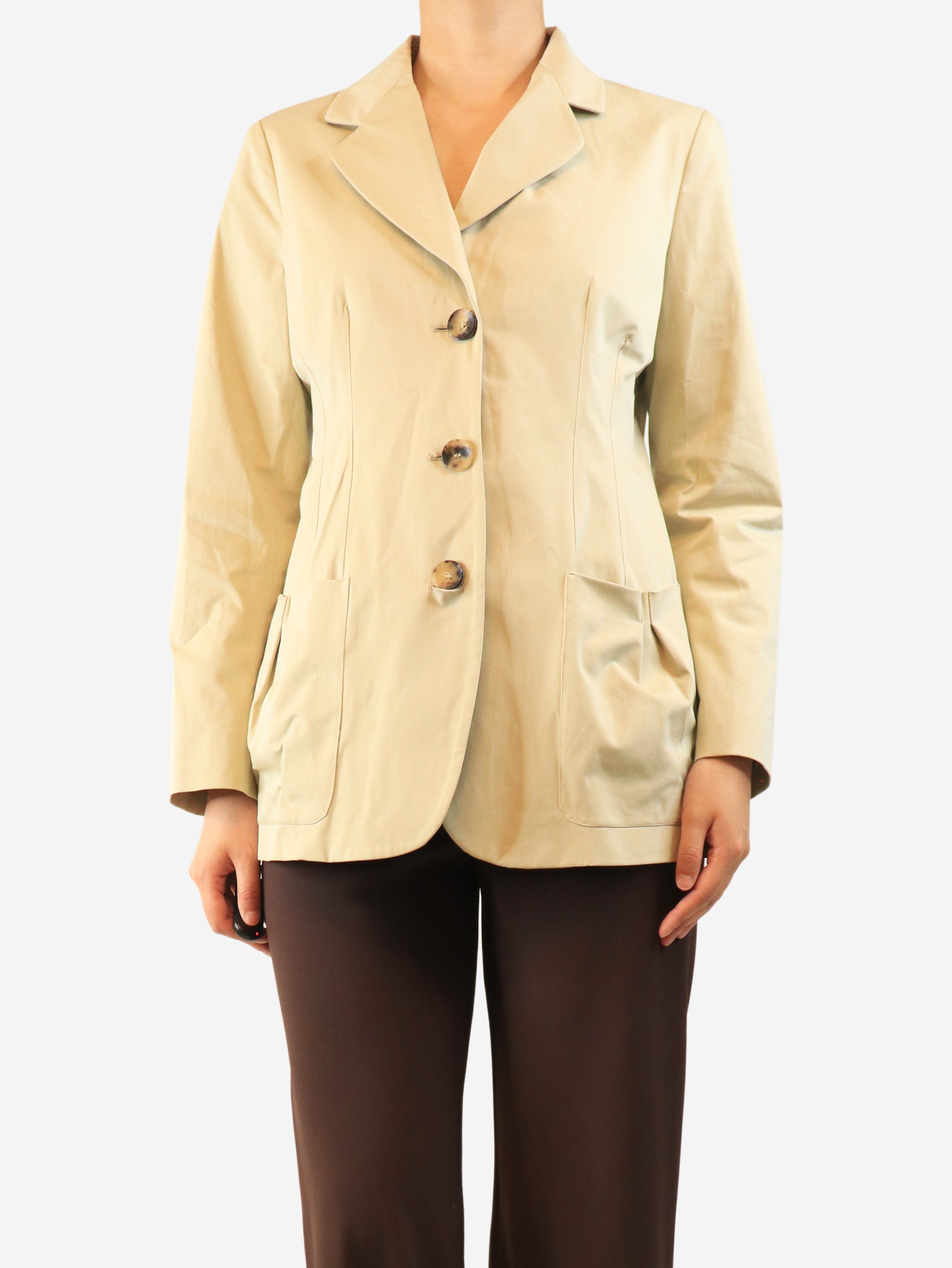 Neutral lightweight shell jacket - size UK 10