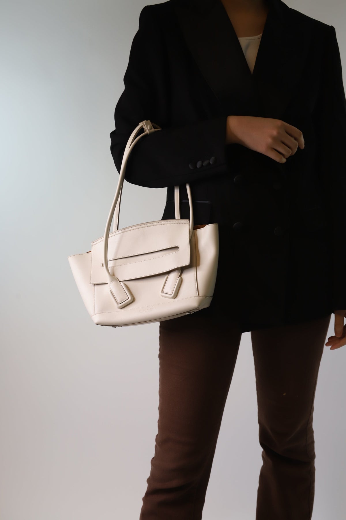 White Arco top handle bag Top Handle Bags Bottega Veneta 