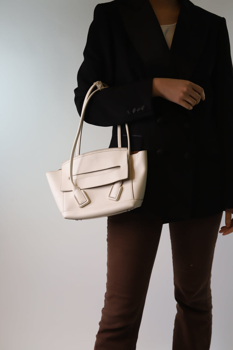 White Arco top handle bag Top Handle Bags Bottega Veneta 