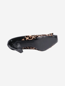 Roger Vivier Black patent leather and leopard print pumps - size EU 37.5