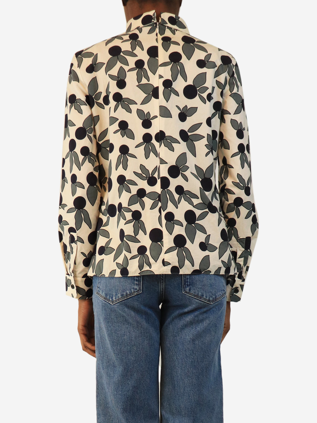 White floral shirt blouse - size UK 12