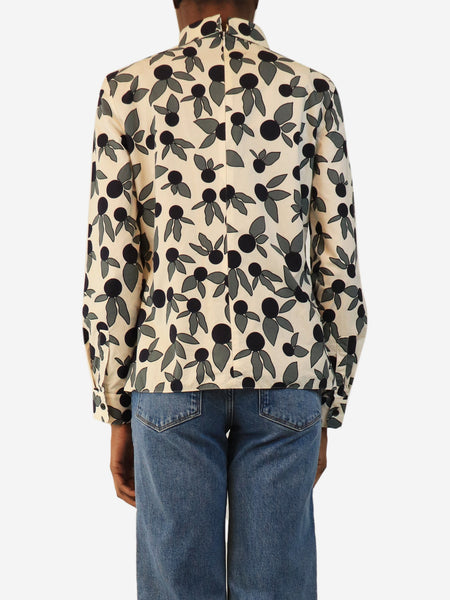 White floral shirt blouse - size UK 12 alternate image