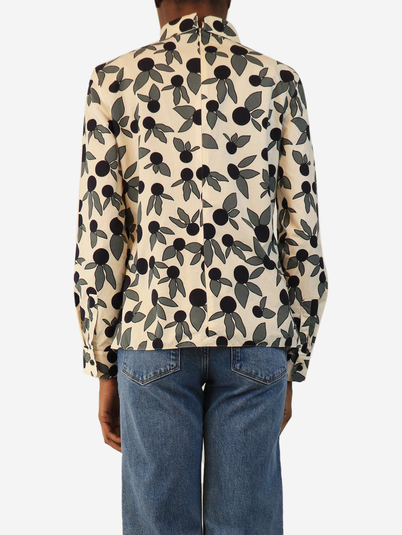 White floral shirt blouse - size UK 12