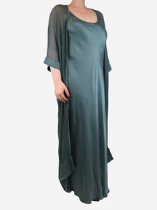 Join Clothes Teal silk slip dress and kaftan set - size XL