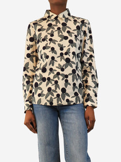 White floral shirt blouse - size UK 12