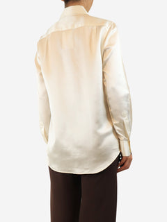 Cream silk shirt - size UK 10