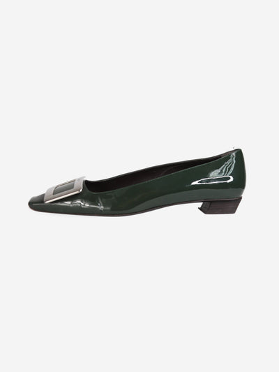 Dark green patent buckled flat shoes - size EU 37.5 Flat Shoes Roger Vivier 