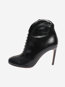 Alaia 60 embellished black leather ankle boots - size EU 39