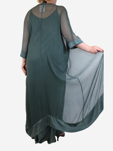 Join Clothes Teal silk slip dress and kaftan set - size XL