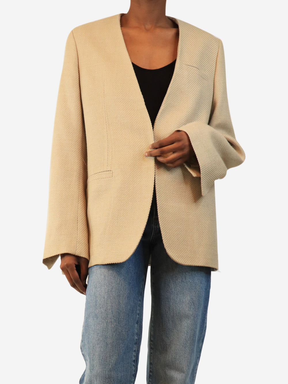Buttermilk jumbo twill blazer - size UK 6 Coats & Jackets Toteme 