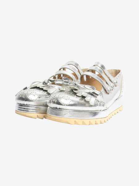 Silver fringed platform shoes - size EU 40 alternate image