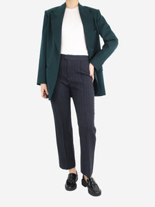 Isabel Marant Blue straight leg wool-blend pinstripe trousers - size FR 38