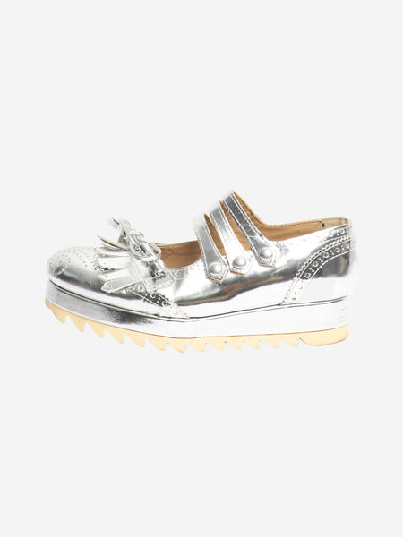 Silver fringed platform shoes - size EU 40 product image