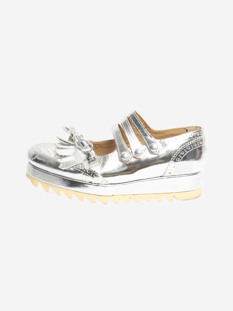 Silver fringed platform shoes - size EU 40 Flat Shoes tao 