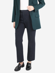 Isabel Marant Blue straight leg wool-blend pinstripe trousers - size FR 38
