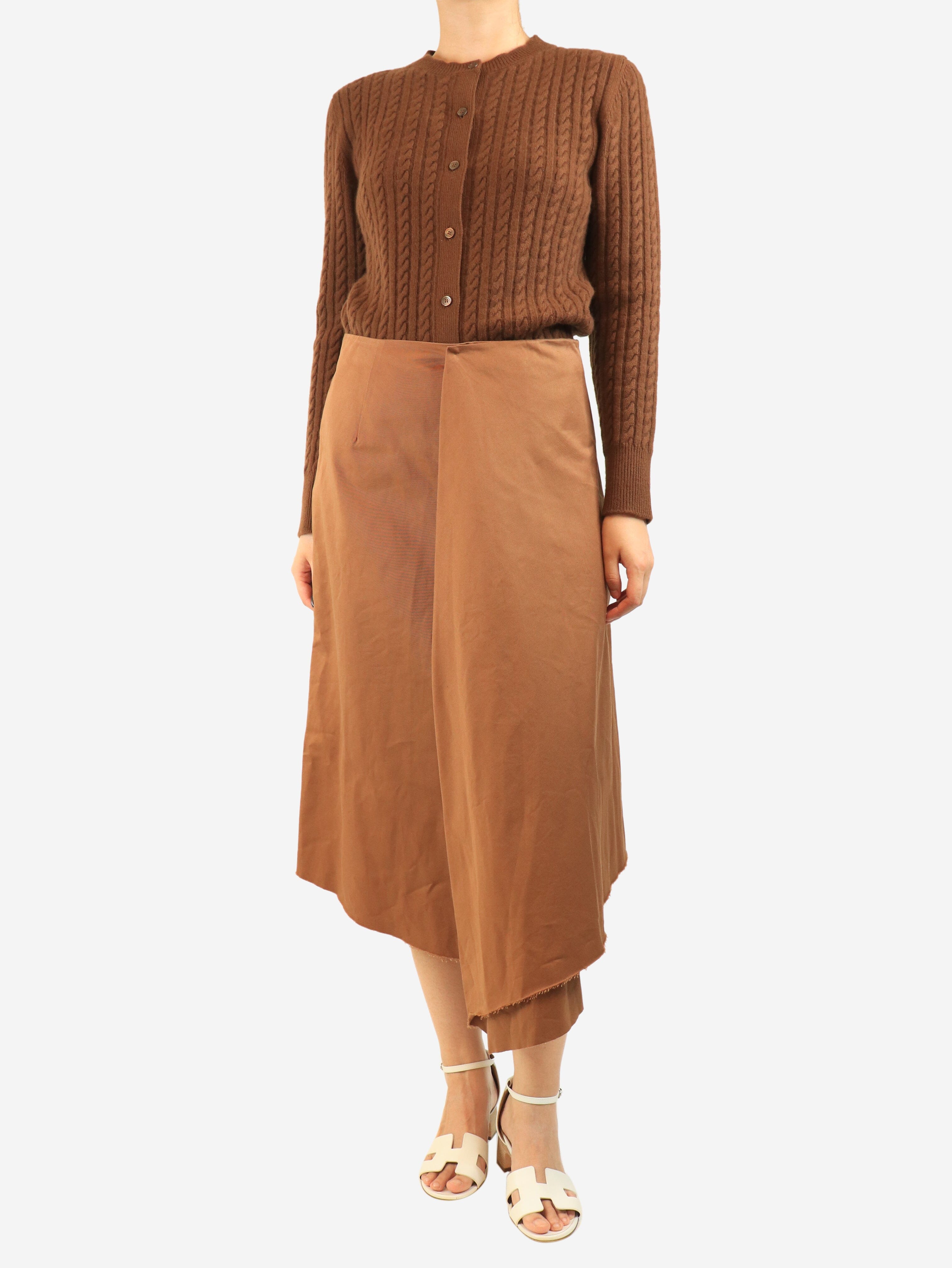 Brown A-line midi skirt - size UK 10 Skirts Marni 