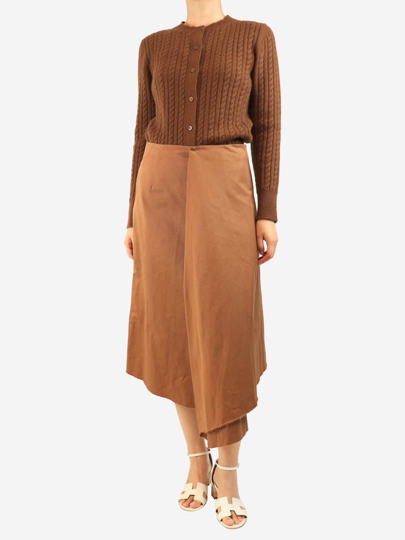 Brown A-line midi skirt - size UK 10 Skirts Marni 