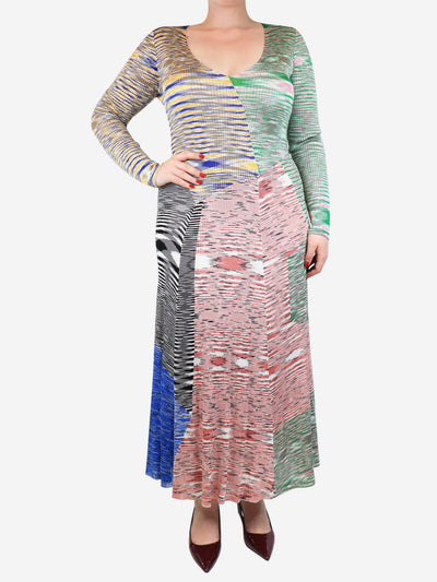 Multi rainbow sectioned knit dress - size UK 12 Dresses Missoni 