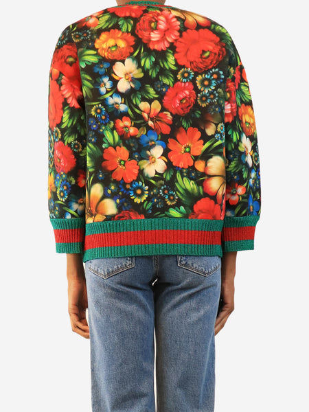 Multicolour floral tiger-sequin sweatshirt - size S alternate image