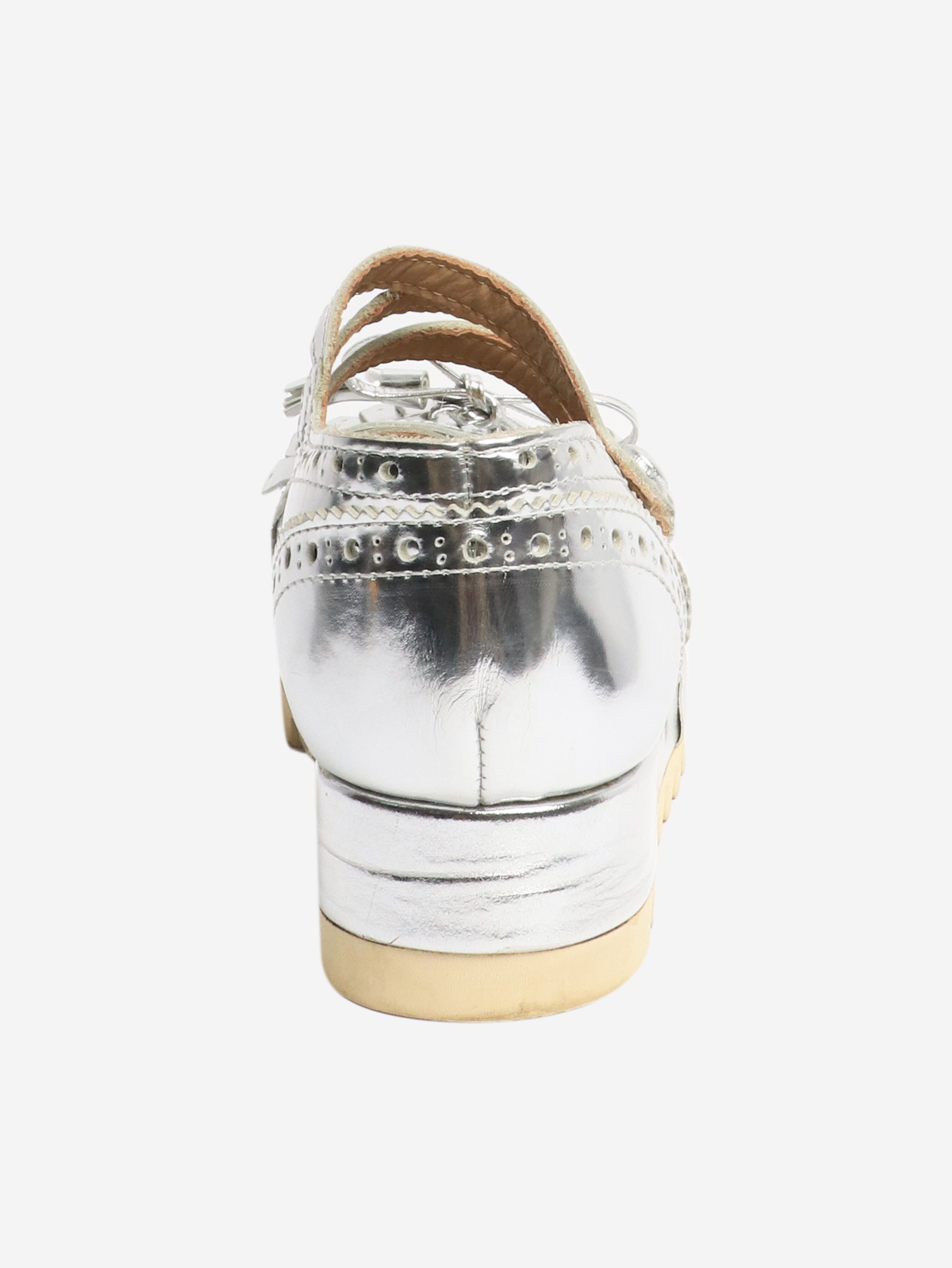 Silver fringed platform shoes - size EU 40 Flat Shoes tao 