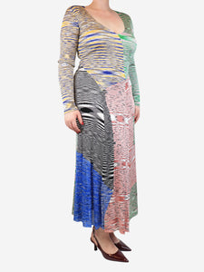 Missoni Multi rainbow sectioned knit dress - size UK 12