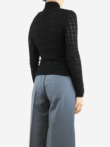 Prada Black crochet high-neck top - size UK 10