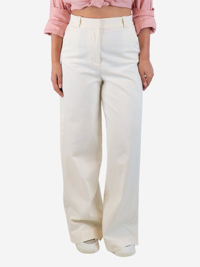 Ecru wide-leg trousers - size UK 10 Trousers Sessun 