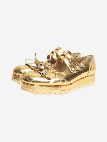 Gold fringed platform shoes - size EU 40 alternate image