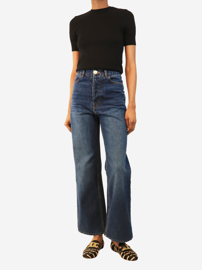 Blue high-rise jeans - size UK 6