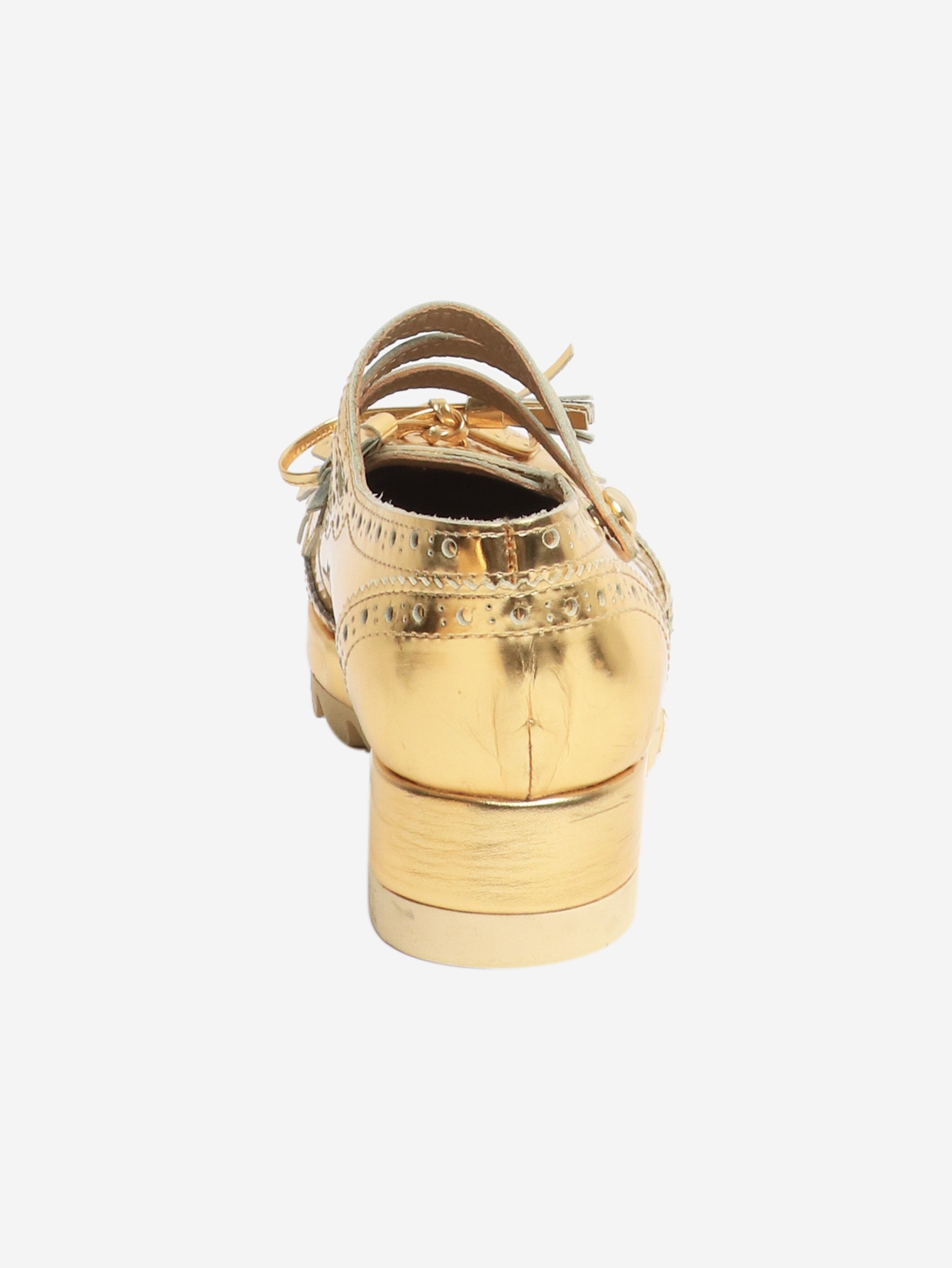 Gold fringed platform shoes - size EU 40 Flat Shoes tao 