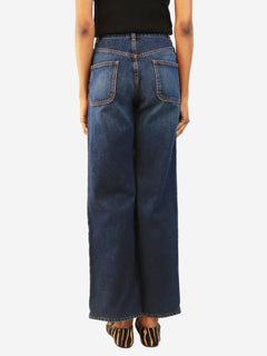 Blue high-rise jeans - size UK 6