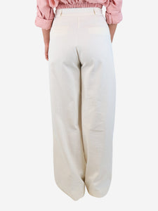 Sessun Ecru wide-leg trousers - size UK 10