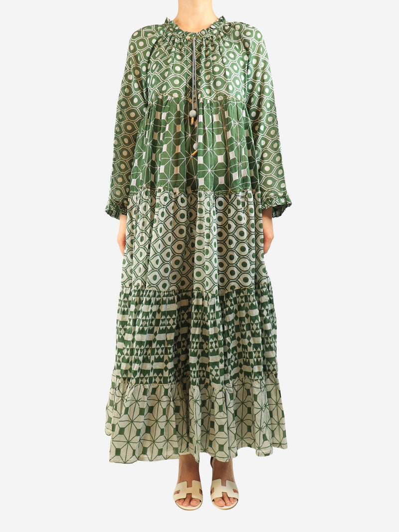 Green cotton printed maxi dress - size M Dresses Yvonne S 